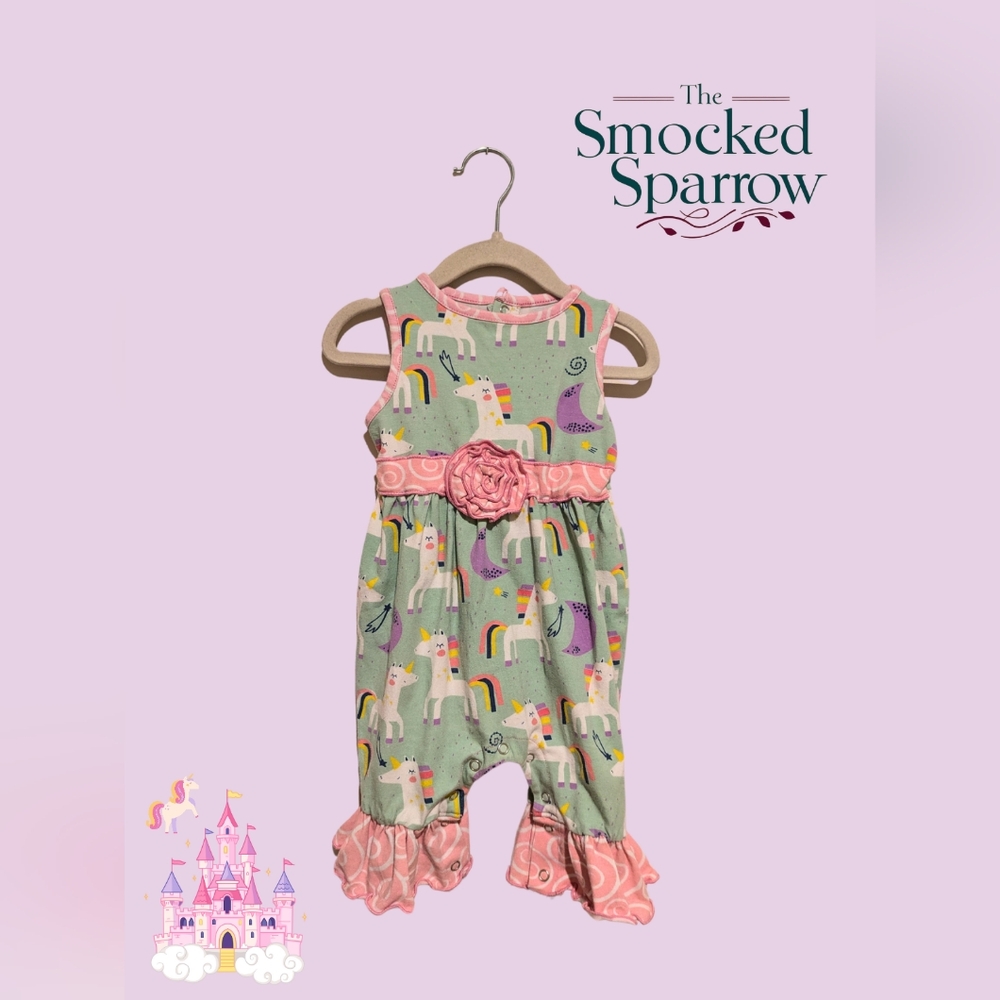 Baby Girls Unicorn & Rainbow Romper Toddler Jumpsuit